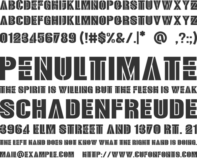 Armor Legion font preview