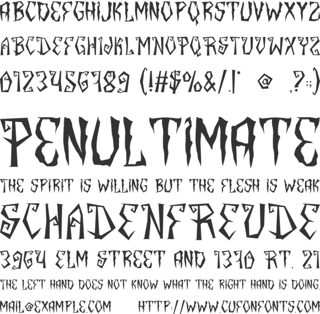 Crypt Horror font preview