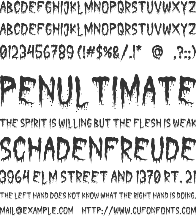 Creepy Melter font preview