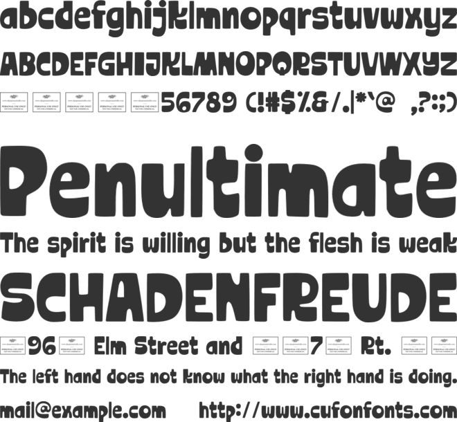 TinyTigra Free font preview