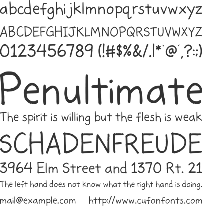 Kidscrayon font preview