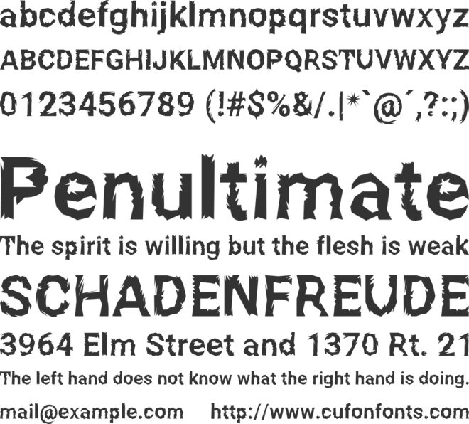 DESTROYED font preview