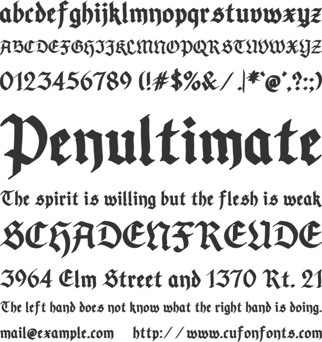 Manic Germanic font preview
