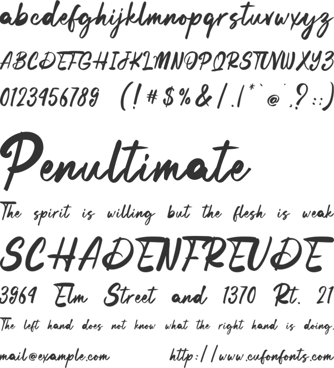 Canvas font preview
