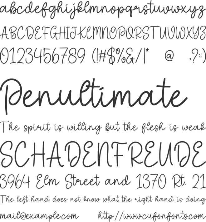 Miracle font preview