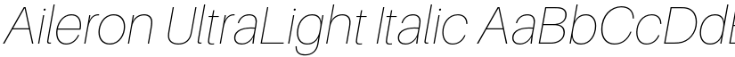 Aileron UltraLight Italic font