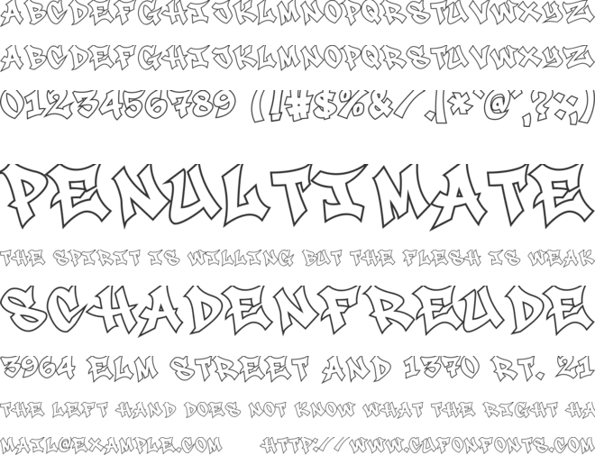 Gunko Street Outline font preview