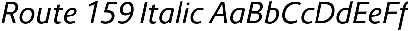 Route 159 Italic font