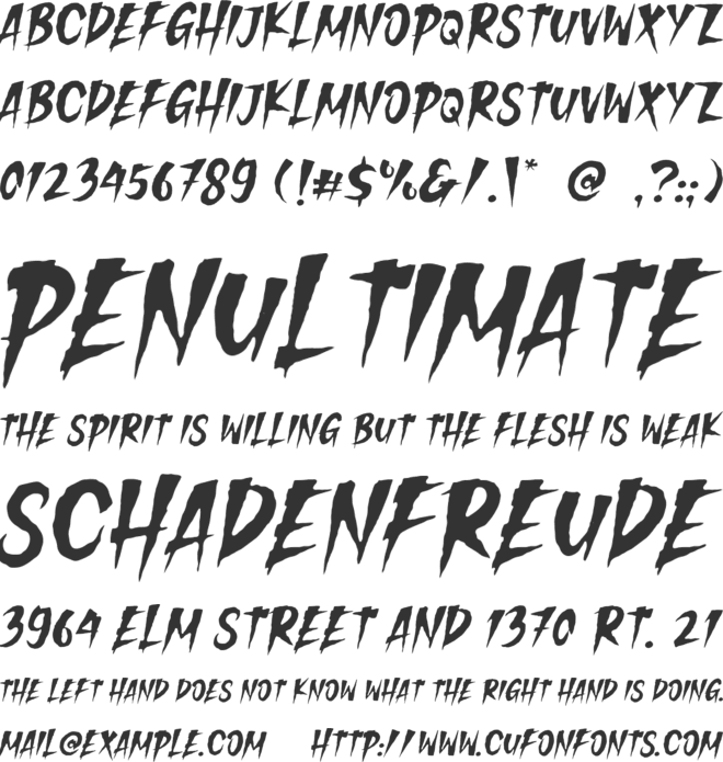 Danger Burnout font preview