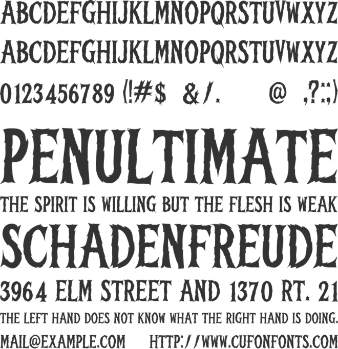 Setan Pirang font preview