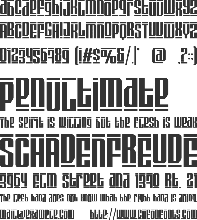 Digitron Futures font preview