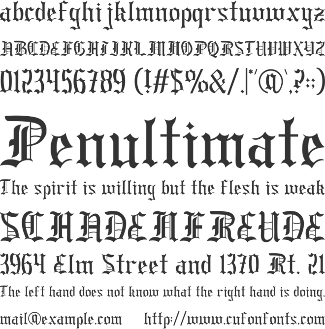Dark Spire font preview