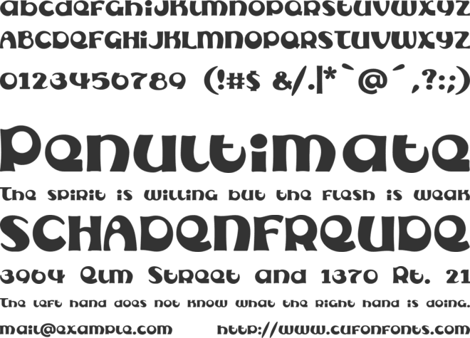 Subelair font preview
