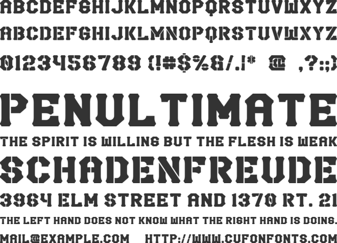 Hardline Ranger font preview