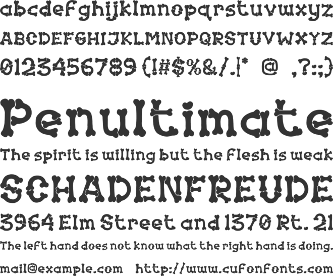 Halloween Bones font preview
