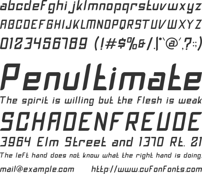 Inferno Racers font preview