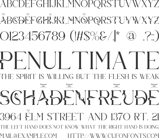 Tevano font preview