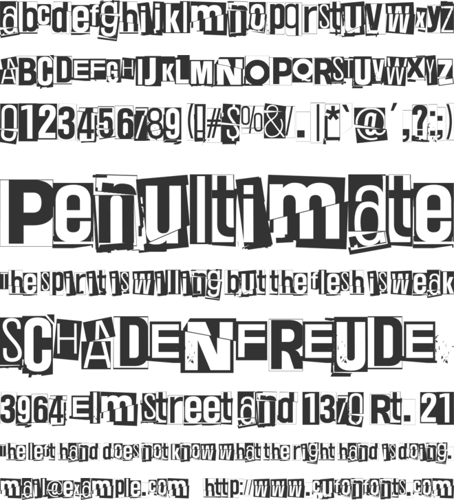 Yellow White Opozzum font preview