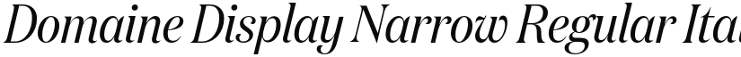 Domaine Display Narrow Regular Italic font