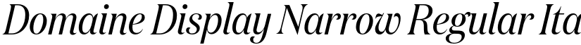 Domaine Display Narrow Regular Italic font