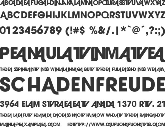 AVANT font preview