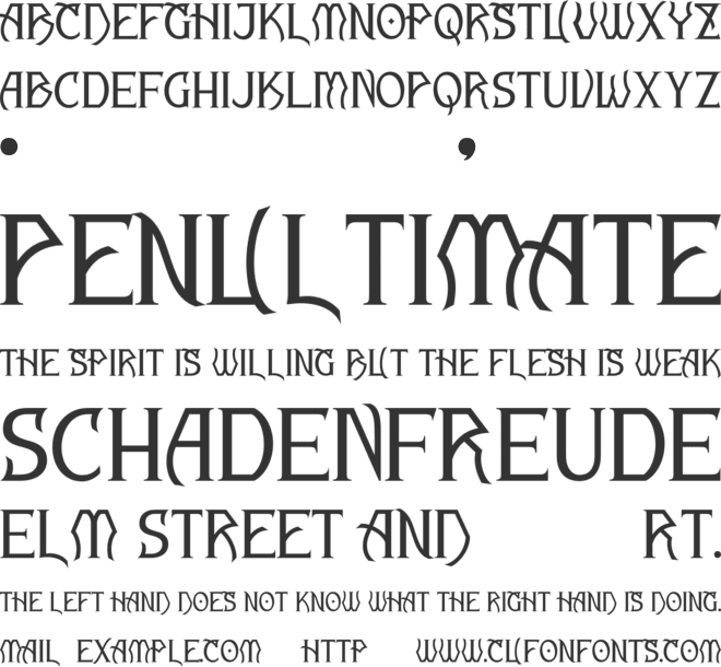DARK CHARIS font preview