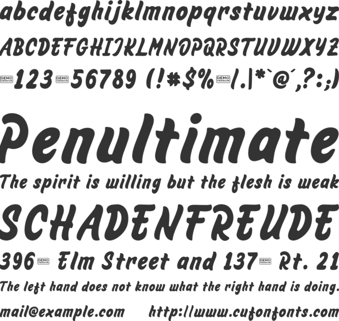 Sinamond-trial font preview