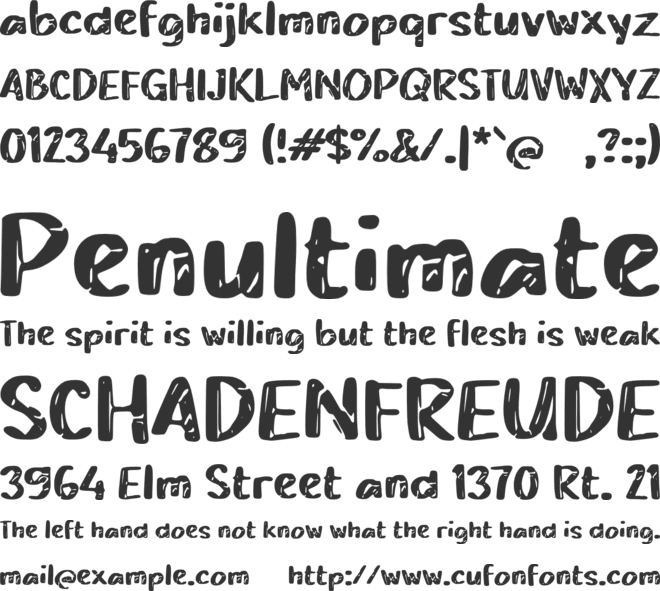 Xabeding font preview