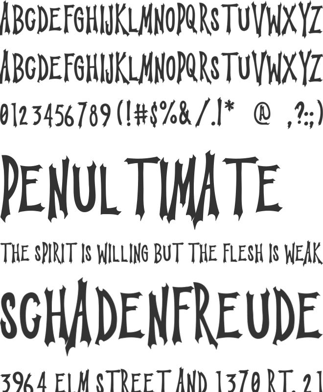 Mooneth Ghost font preview