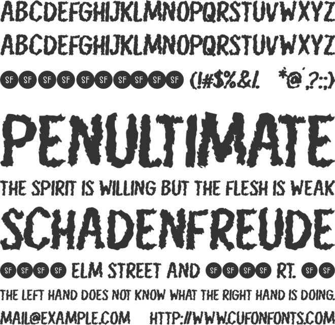 Bloody Screams font preview