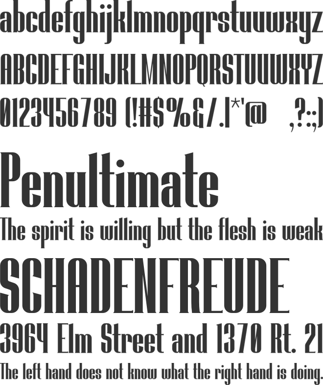 Simphony font preview