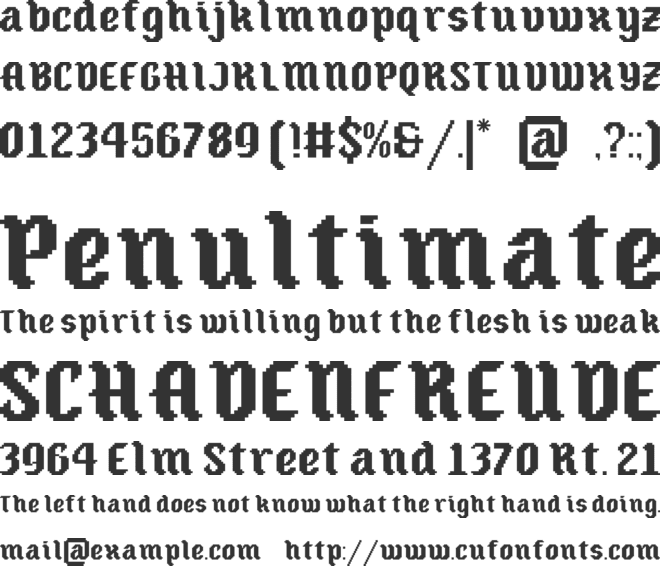 Oldbitz font preview