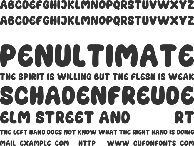 ZUZUPONGO font preview
