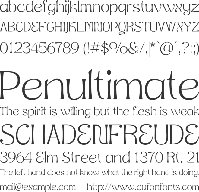 MarigeFree font preview