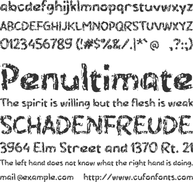 Yaberze font preview