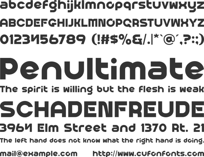 Oughter font preview