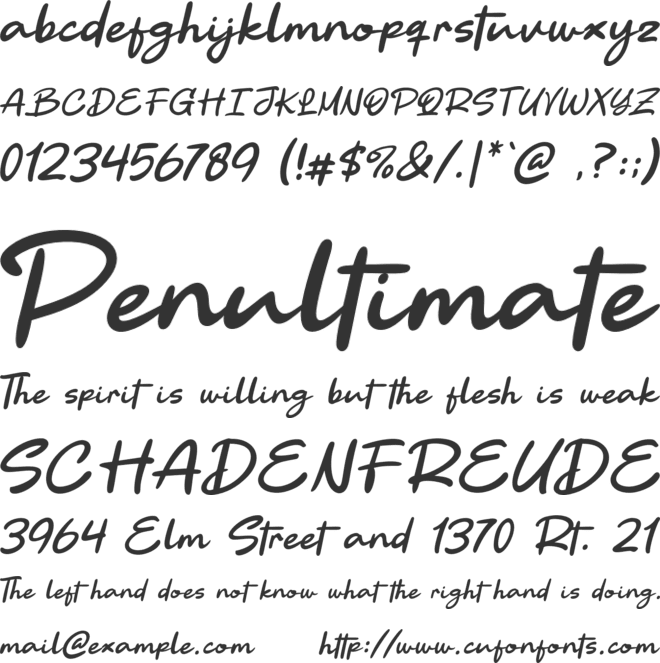 Malvides font preview