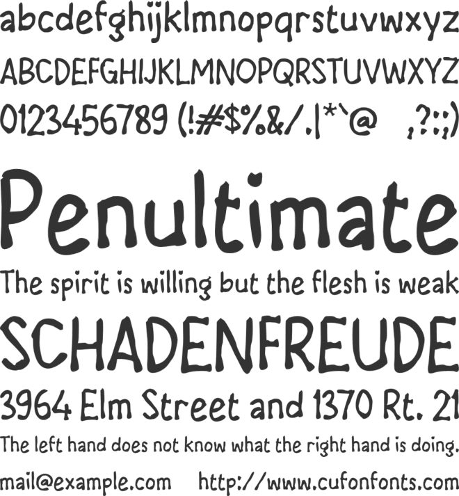 Yabegam font preview