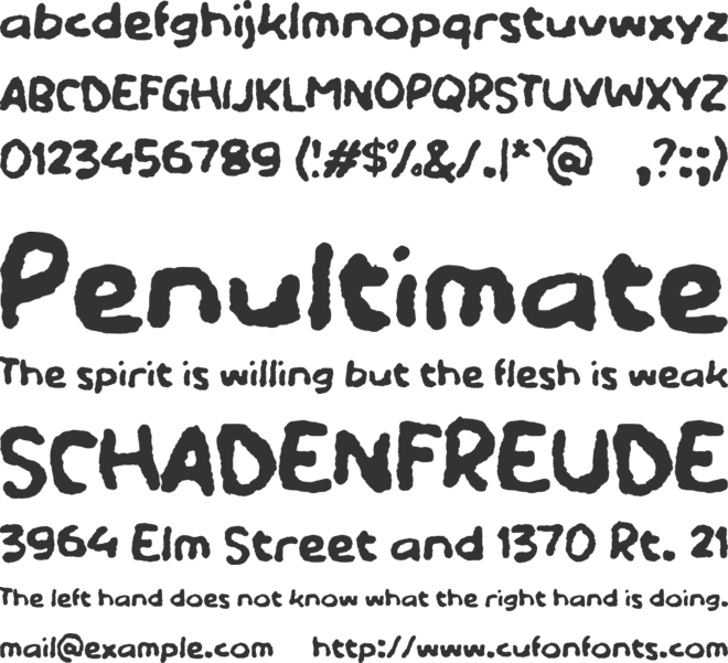 Yablamy font preview