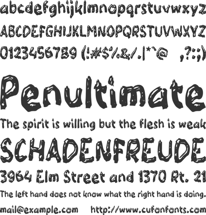 Yabrazo font preview