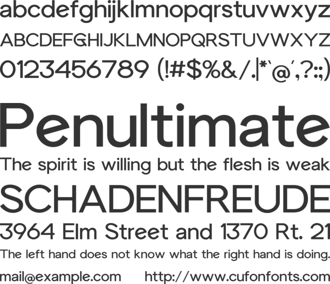 Segals font preview