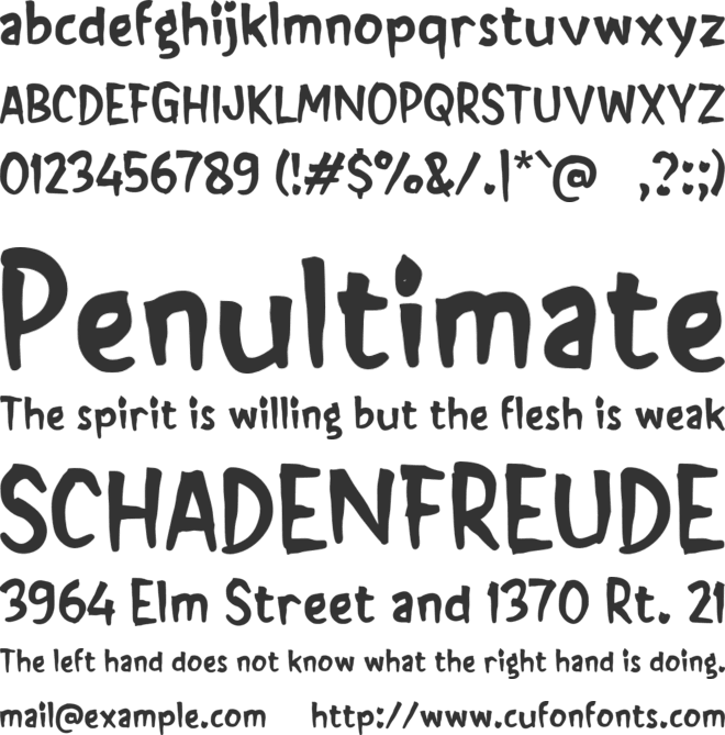 Yabariky font preview