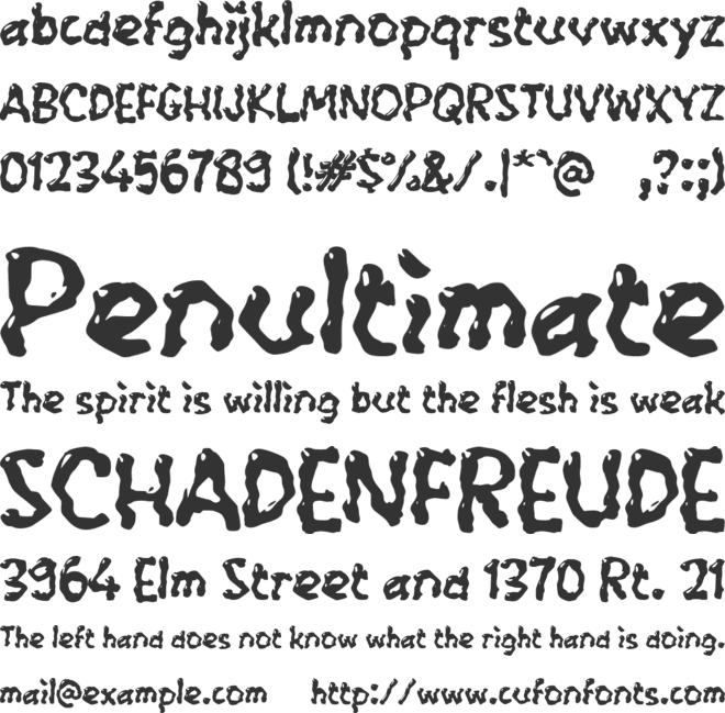 Yabetapy font preview