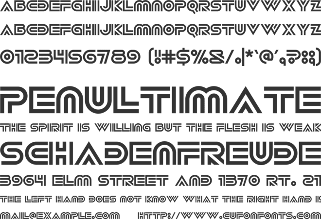 Rousing Neon font preview