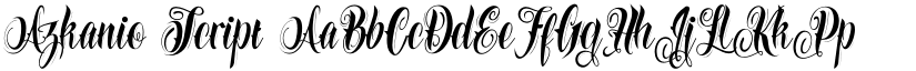 Azkanio Script font