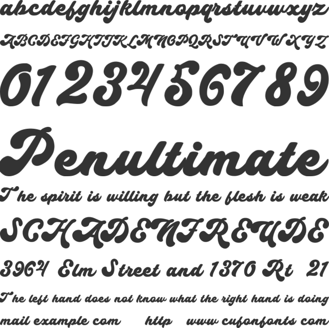 Doskyball font preview