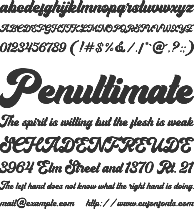 Fradle font preview