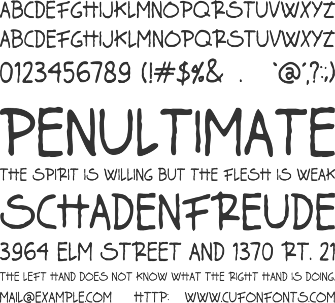 Silent Room font preview
