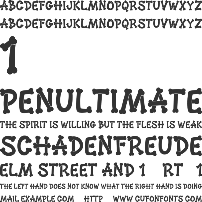 MGF Bonezkul Personal Use font preview