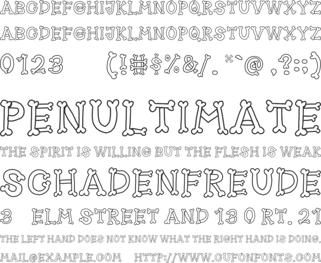 MGF Skulxlines Personal Use font preview